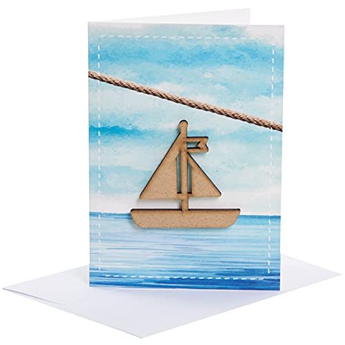 Logbuch-Verlag 3 leere Klappkarten mit Kuvert + Segelboot aus Holz - blanko Grußkarten ohne Text - Glückwunschkarten maritim Logbuch-Verlag 3 leere Klappkarten mit Kuvert + Segelboot aus Holz - blanko Grußkarten ohne Text - Glückwunschkarten maritim von Logbuch-Verlag