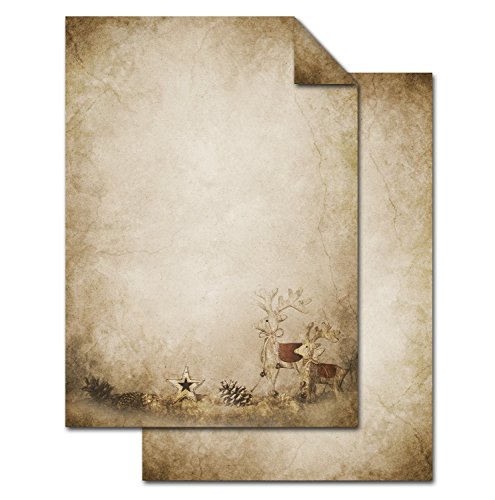 Logbuch-Verlag 50 Blatt A4 Weihnachten Briefpapier Hirsch Druckerpapier vintage Weihnachtspapier Deko 100g alt antik beige naturfarben Logbuch-Verlag 50 Blatt A4 Weihnachten Briefpapier Hirsch Druckerpapier vintage Weihnachtspapier Deko 100g alt antik beige naturfarben von Logbuch-Verlag