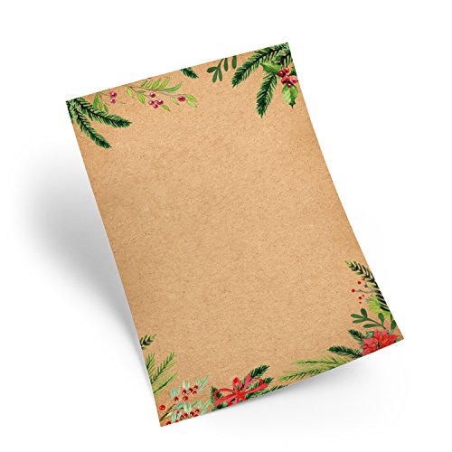 Logbuch-Verlag 50 Blatt Briefpapier Weihnachten A4 zum Beschreiben und Drucken für Kunden Mitarbeiter Weihnachtspapier Druckerpapier von Logbuch-Verlag