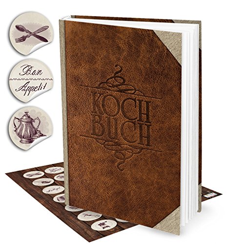 Logbuch-Verlag Geschenk Set Rezeptbuch zum Selberschreiben in Lederoptik DIN A4 braun vintage + Küchenaufkleber beige - Lieblingsrezepte sammeln Geschenkidee Logbuch-Verlag Geschenk Set Rezeptbuch zum Selberschreiben in Lederoptik DIN A4 braun vintage + Küchenaufkleber beige - Lieblingsrezepte sammeln Geschenkidee von Logbuch-Verlag