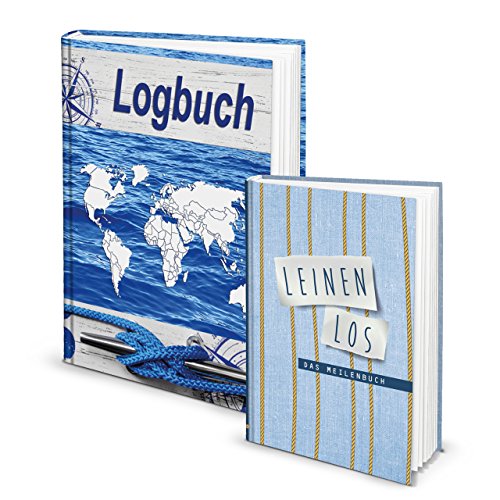 Logbuch-Verlag Geschenkset Logbuch "Adventure" DIN A4 nach amtlichen Vorschriften + Seemeilenbuch DIN A5 Geschenk für Segler & Bootseigner von Logbuch-Verlag