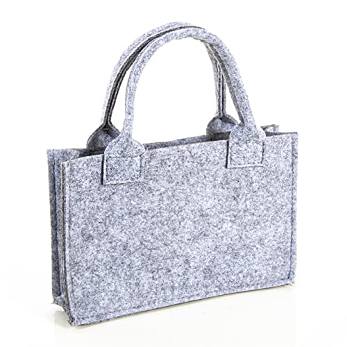 Logbuch-Verlag Kleine Geschenktasche Filz grau 21 x 14 x 6 cm Filztasche mit Tragegriff Geschenkverpackung Geburtstag Hochzeit neutral von Logbuch-Verlag