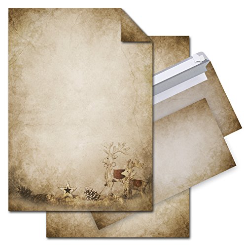 Logbuch-Verlag Weihnachtsbriefpapier Set - 12 Blatt vintage Briefpapier + 10 Kuverts Weihnachten Papier Motivpapier Hirsch weihnachtlich Logbuch-Verlag Weihnachtsbriefpapier Set - 12 Blatt vintage Briefpapier + 10 Kuverts Weihnachten Papier Motivpapier Hirsch weihnachtlich von Logbuch-Verlag