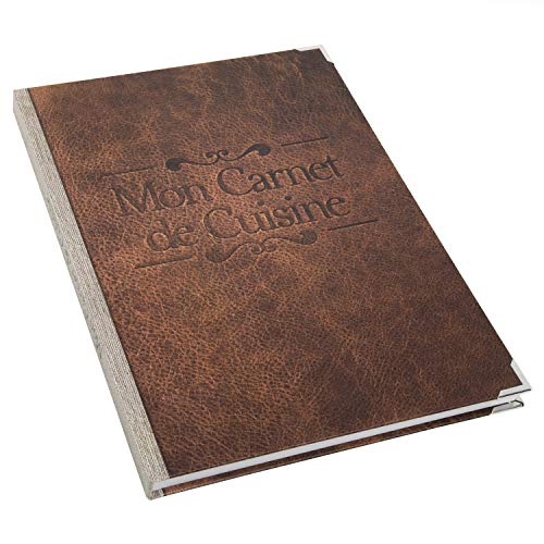 Logbuch-Verlag XXL leeres Rezeptbuch zum selbst Gestalten MON CARNET DE CUISINE Lederoptik für eigene Rezepte französische Küche - Lieblingsrezepte von Logbuch-Verlag