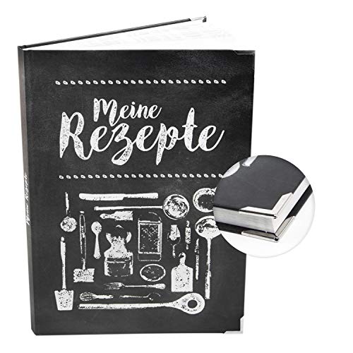 Logbuch-Verlag großes Rezeptbuch zum Selberschreiben "Meine Rezepte" DIN A4 schwarz weiß leeres DIY Kochbuch Geschenk von Logbuch-Verlag