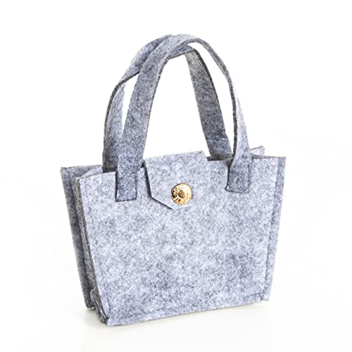 Logbuch-Verlag kleine Filztasche Osternest Geschenktasche mini Verpackung zum Befüllen grau 15 x 11 x 6 cm Körbchen mit Druckknopf aus Filz von Logbuch-Verlag