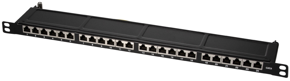 LogiLink 19,  Patch Panel Kat.6, 24-Ports, schwarz, 0,5 HE von LogiLink Professional