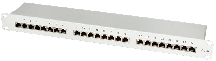 LogiLink 19,  Patch Panel Kat.6 EconLine, 16 Ports, lichtgrau von LogiLink Professional