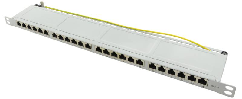 LogiLink 19,  Patch Panel Kat.6A, 24 Ports, lichtgrau, 0,5 HE von LogiLink Professional