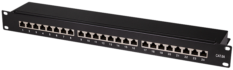 LogiLink 19,  Patch Panel Kat.6A, 24-Ports, lichtgrau, 1HE von LogiLink Professional