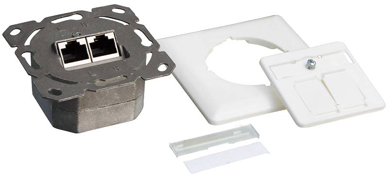LogiLink Anschlussdose Kat.6, 2 x RJ45, signalweiß (RAL9003) von LogiLink Professional