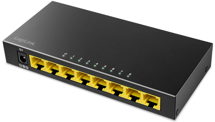 LogiLink Desktop Gigabit Ethernet Switch, 8-Port, schwarz von LogiLink Professional