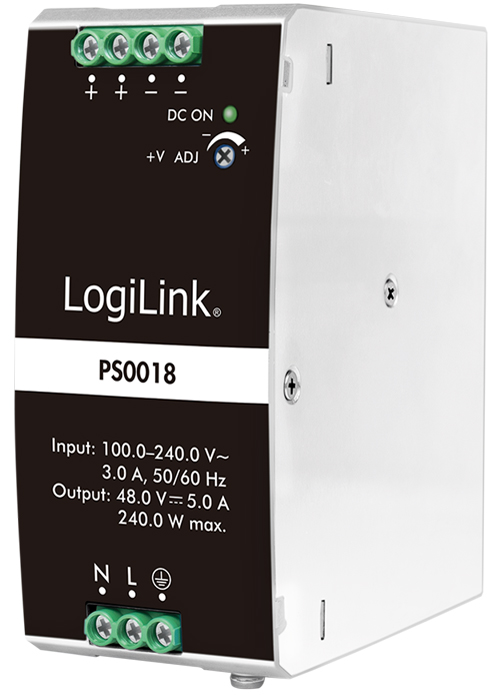 LogiLink Hutschienen-Netzteil, 240 Watt, 48 Volt, weiß von LogiLink Professional