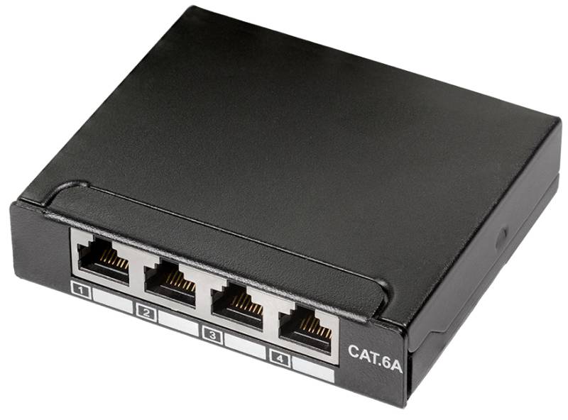 LogiLink Mini-Verteiler, Kat.6A, 4 Ports, schwarz von LogiLink Professional