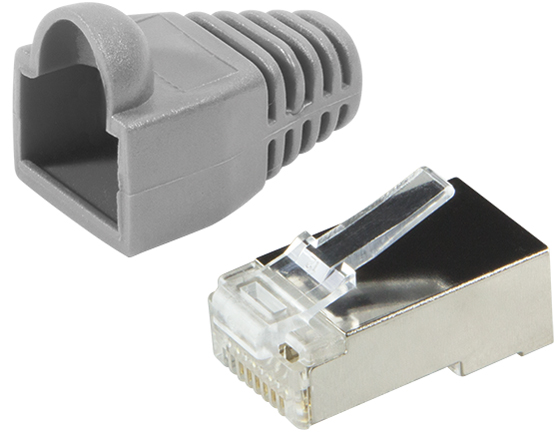 LogiLink RJ45 Stecker, Kat.5e, mit Knickschutztülle, grau von LogiLink Professional
