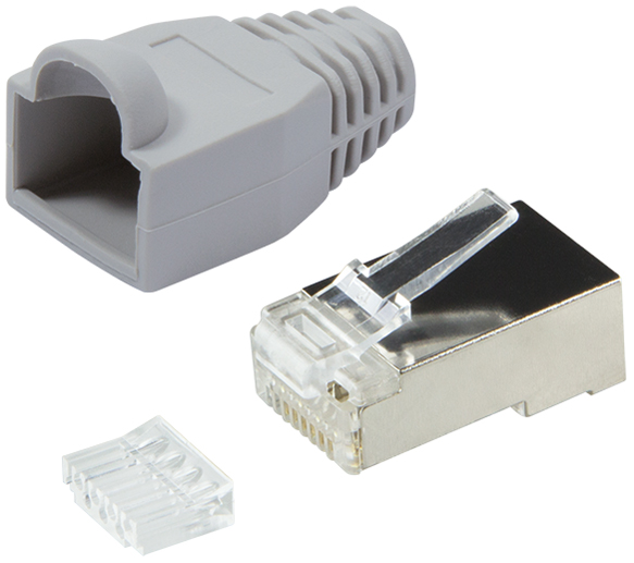 LogiLink RJ45 Stecker, Kat.6, geschirmt, grau von LogiLink Professional