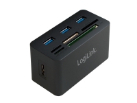 LogiLink CR0042, USB 3.2 Gen 1 (3.1 Gen 1) Typ-A, USB 2.0, USB 3.2 Gen 1 (3.1 Gen 1) Typ-A, Compact Flash (CF), MS Duo, MS Micro (M2), MicroSD (TransFlash), 5000 Mbit/s, 1 m, 85 mm von LogiLink