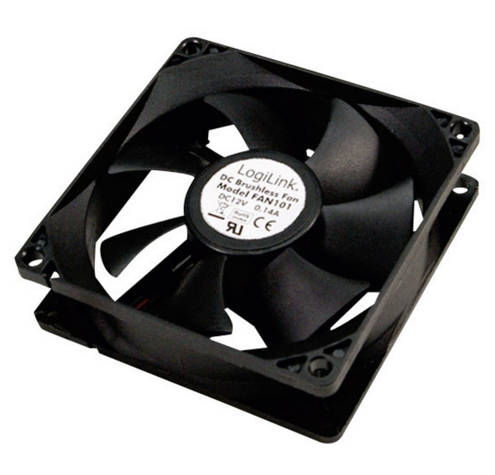 LogiLink Computer-Kühler LogiLink FAN101 PC-Gehäuse-Lüfter Schwarz (B x H x T) 80 x 80 x 25 mm von LogiLink