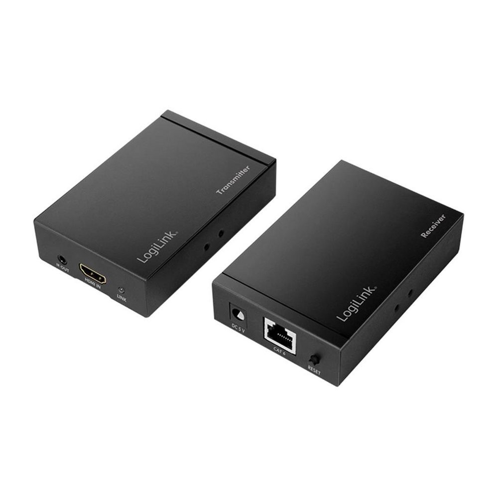 LogiLink HD0024 HDMI-Adapter RJ45 zu HDMI, IR, 5000 cm, HDMI Extender Set über LAN 50 m 4K/30 Hz HDCP IR von LogiLink