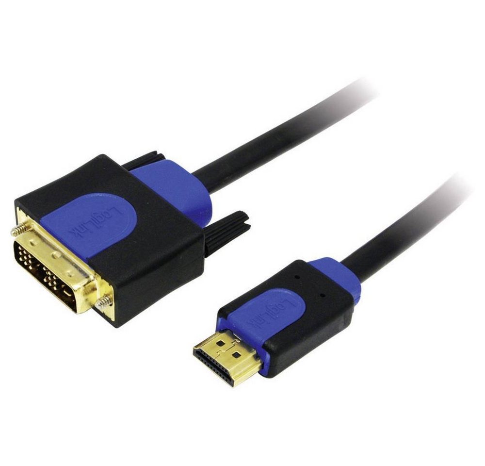 LogiLink HDMI auf DVI Kabel 1 m HDMI-Kabel, (1.00 cm), vergoldete Steckkontakte, schraubbar von LogiLink