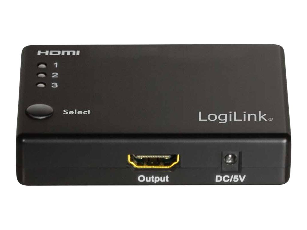 LogiLink LOGILINK HDMI switch, 3x1-Port, 1080p/60 Hz, HDCP, CEC, RC, smal HDMI-Kabel von LogiLink