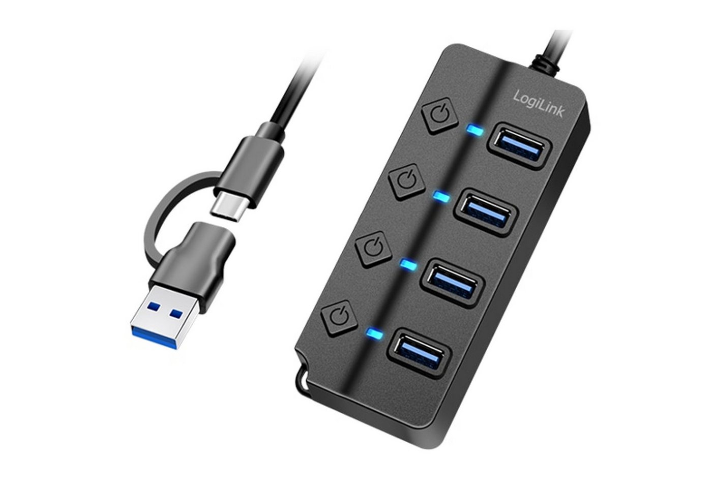 LogiLink LOGILINK USB-C Hub UA0419 4 Port USB-Adapter LogiLink LOGILINK USB-C Hub UA0419 4 Port USB-Adapter von LogiLink