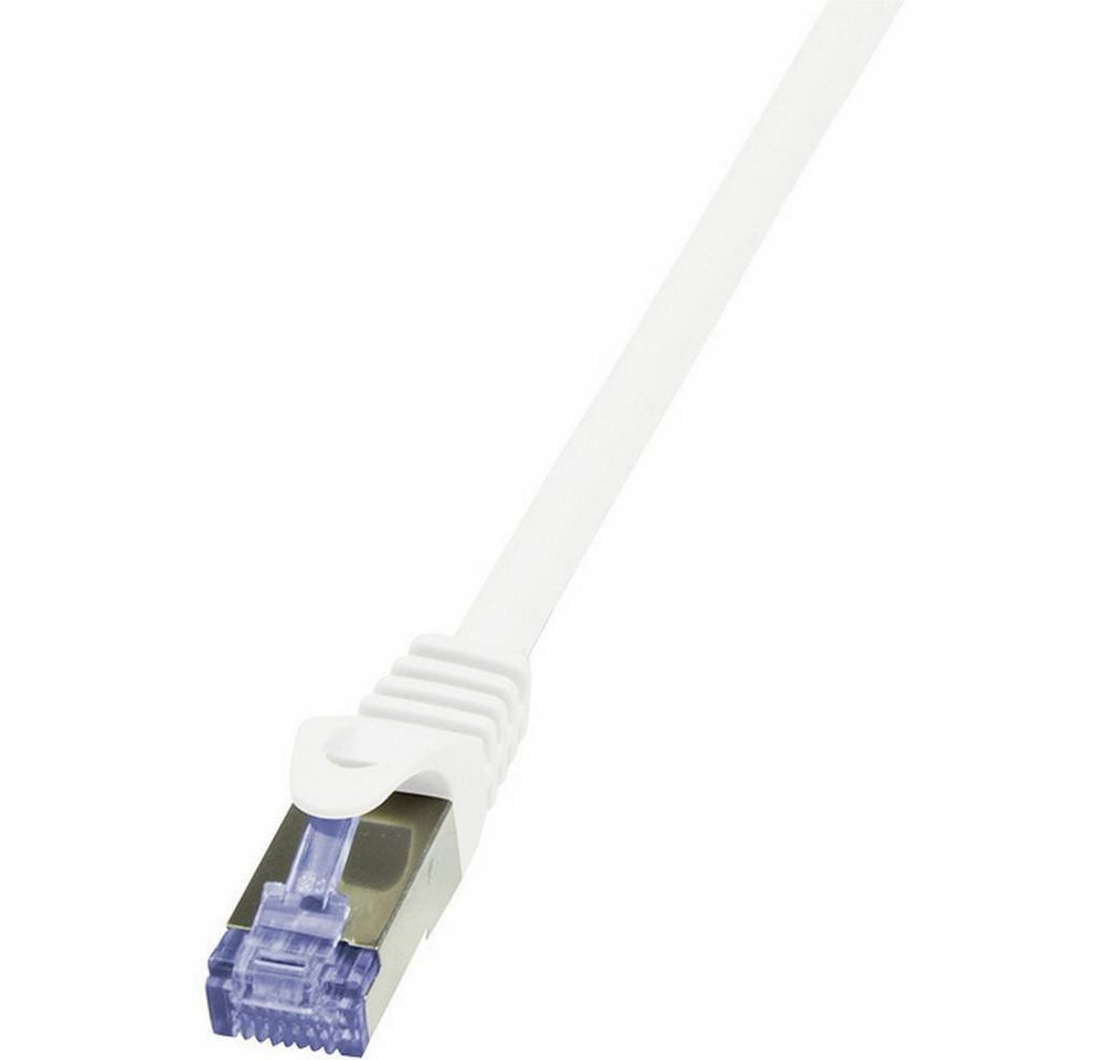 LogiLink Netzwerkkabel CAT 6A S/FTP 50 m LAN-Kabel, Flammwidrig, mit Rastnasenschutz von LogiLink