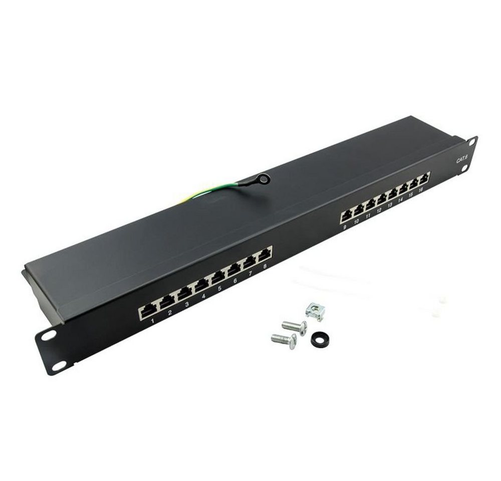 LogiLink Patchpanel 19" Schrankeinbau Cat.6 STP 16 Ports PoE Ethernet Netzwerk-Patch-Panel LogiLink Patchpanel 19" Schrankeinbau Cat.6 STP 16 Ports PoE Ethernet Netzwerk-Patch-Panel von LogiLink