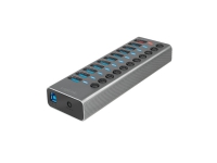 LogiLink UA0388, USB 3.2 Gen 1 (3.1 Gen 1) Type-B, USB 3.2 Gen 1 (3.1 Gen 1) Type-A, 5000 Mbit/s, Grau, Aluminium, 60 W von LogiLink