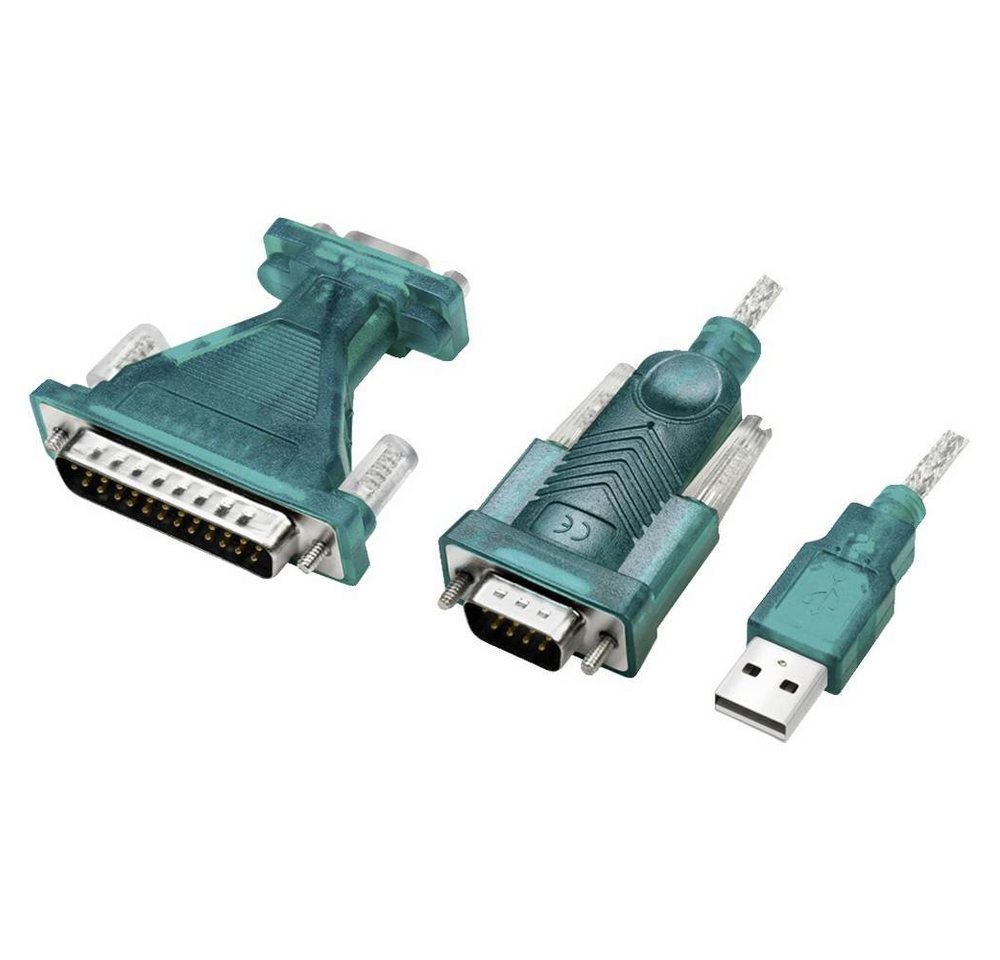LogiLink USB 2 Anschlusskabel, USB-A/M zu DB9/M + DB25/M Computer-Adapter von LogiLink