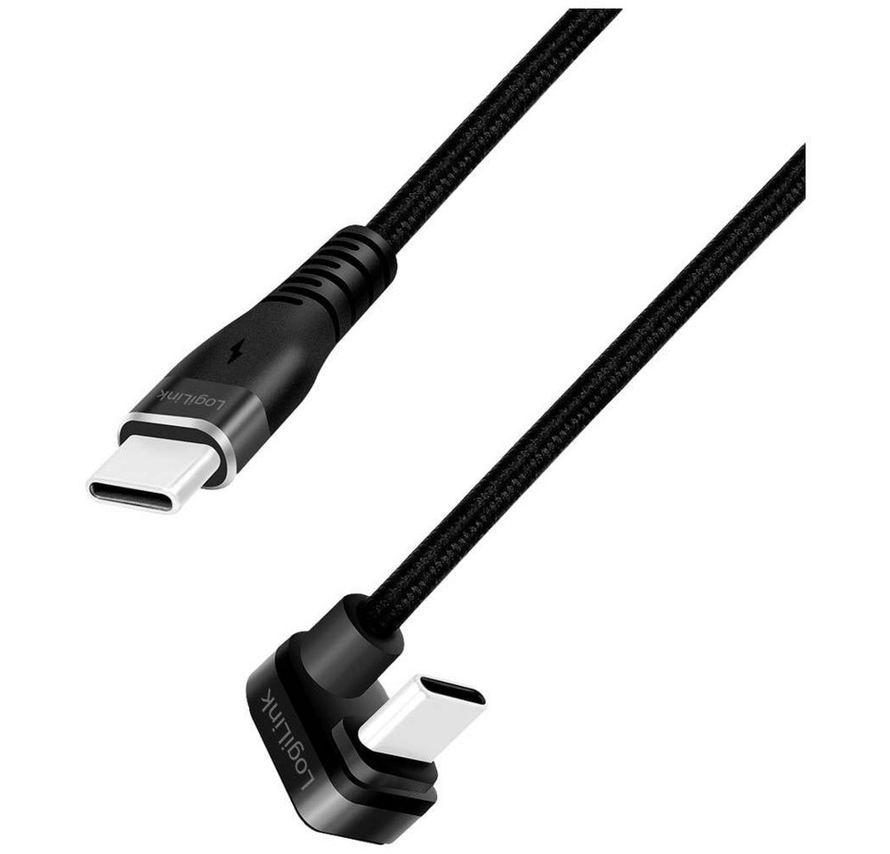 LogiLink USB 2 Type-C-Kabel, C/M 180° zu USB-C®/M, Alu,2 m USB-Kabel von LogiLink