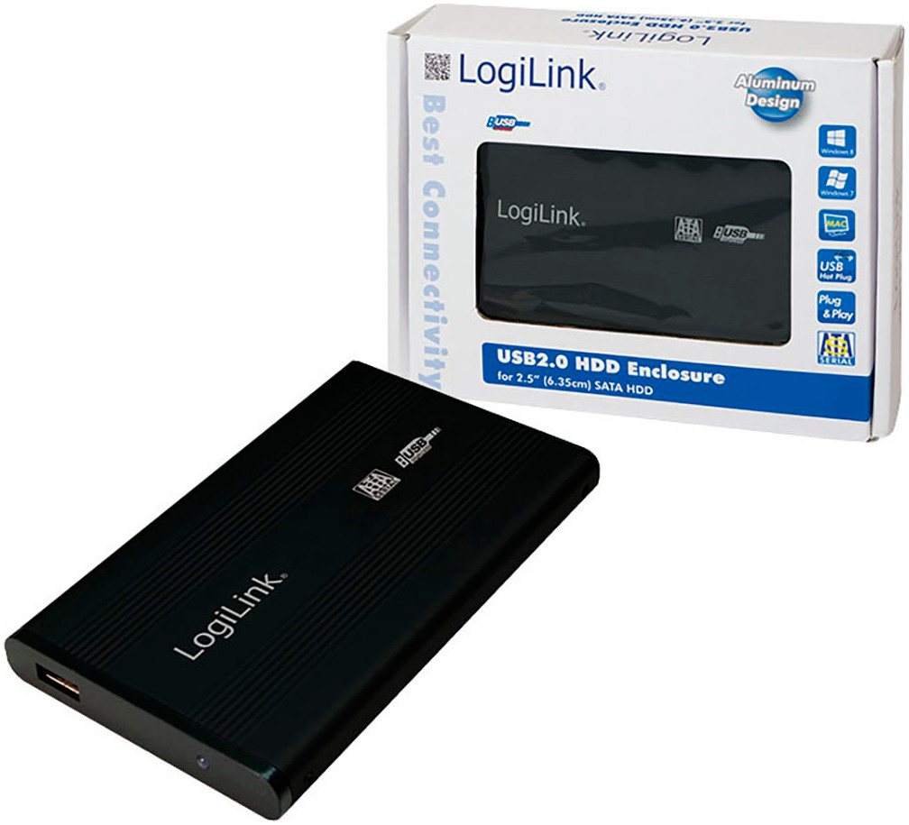 LogiLink USB 2.0 Aluminium-Gehäuse für 2,5 Zoll SATA HDD HDD-Festplatte 2,5" LogiLink USB 2.0 Aluminium-Gehäuse für 2,5 Zoll SATA HDD HDD-Festplatte 2,5" von LogiLink