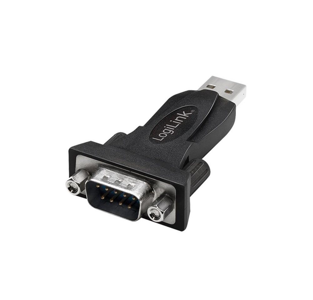 LogiLink USB-A 2.0/ M zu DB9/ M (RS232) USB-Adapter, Mac OS, Linux und Windows, Schwarz von LogiLink
