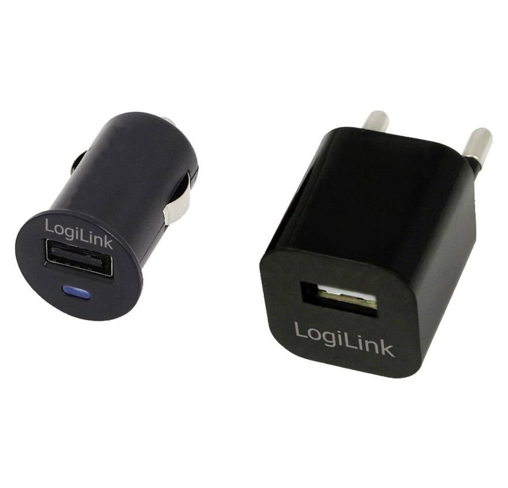 LogiLink USB Reise-Set, jeweils 1x USB-Port, 5W/7.5W USB-Ladegerät von LogiLink