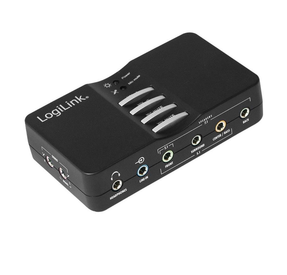 LogiLink USB Sound Box 7.1 8-Kanal USB-Soundkarte, Externer Soundprozessor, Computer Soundkarte mit Kopfhörer Anschluss von LogiLink