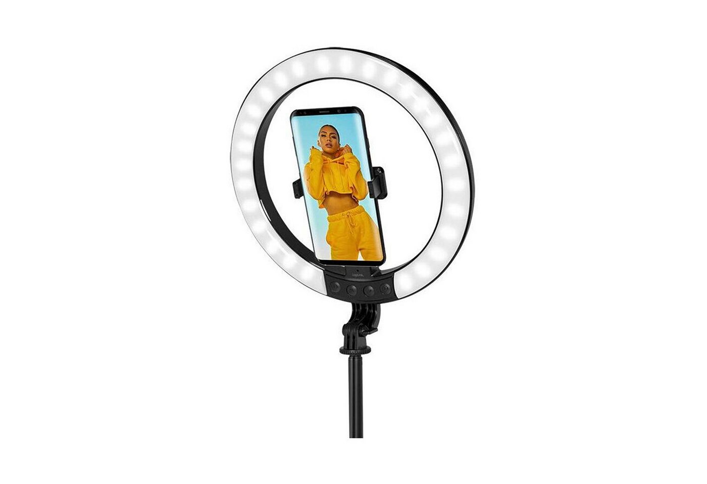 LogiLink Videoleuchte LogiLink Smartphone-Ringlicht m.Selfie-Stick-Stativ,DM 20cm von LogiLink