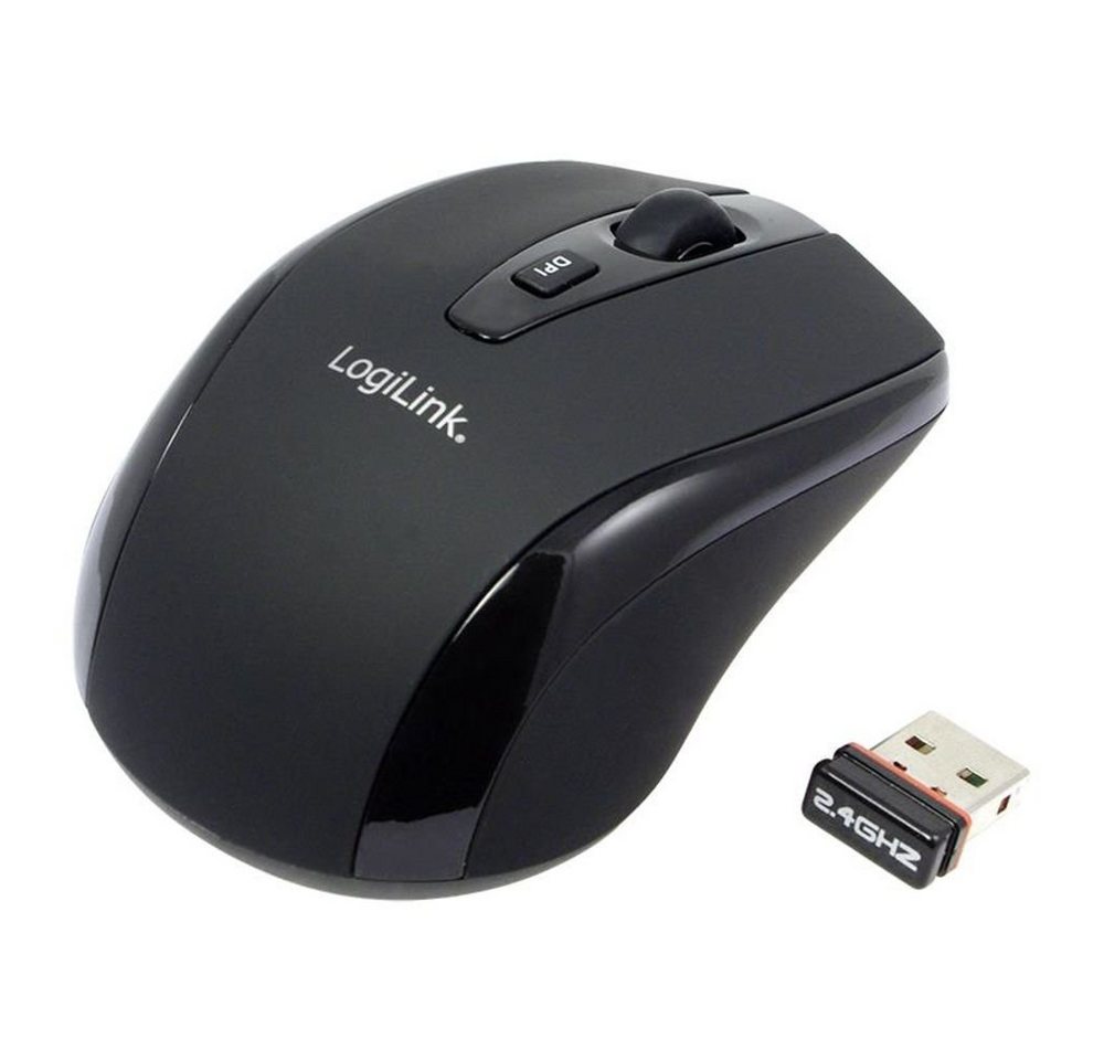 LogiLink optisch Mini USB Funk 2.4 GHz Schwarz Maus LogiLink optisch Mini USB Funk 2.4 GHz Schwarz Maus von LogiLink