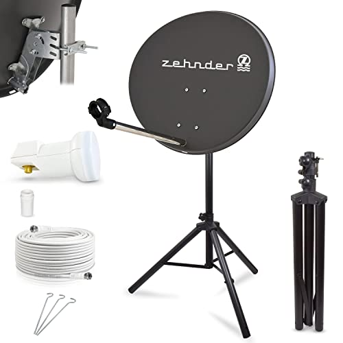 Digitale Camping Sat Anlage Spiegel 60 cm Single LNB 0,1 dB + 10m Kabel + Dreibein Stativ Kabel Balkon Caravan Mobil Schüssel Antenne HD UHD 4K geeignet d Digitale Camping Sat Anlage Spiegel 60 cm Single LNB 0,1 dB + 10m Kabel + Dreibein Stativ Kabel Balkon Caravan Mobil Schüssel Antenne HD UHD 4K geeignet d von LogiSat