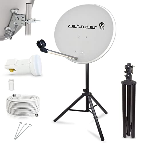Digitale Camping Sat Anlage Spiegel 60 cm Single LNB 0,1 dB + 10m Kabel + Dreibein Stativ Kabel Balkon Caravan Mobil Schüssel Antenne HD UHD 4K geeignet h Digitale Camping Sat Anlage Spiegel 60 cm Single LNB 0,1 dB + 10m Kabel + Dreibein Stativ Kabel Balkon Caravan Mobil Schüssel Antenne HD UHD 4K geeignet h von LogiSat