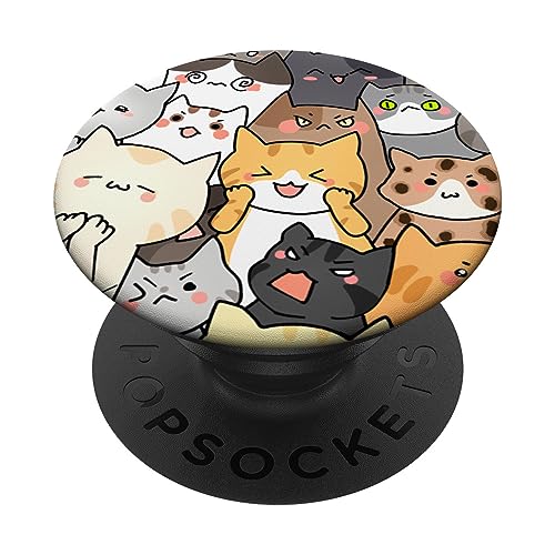 Niedliche Katzen, Kawaii-Kätzchen mit lustigen Ausdrücken, Liebeskatzen PopSockets mit austauschbarem PopGrip Niedliche Katzen, Kawaii-Kätzchen mit lustigen Ausdrücken, Liebeskatzen PopSockets mit austauschbarem PopGrip von Logiamerch Cats