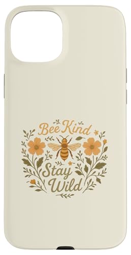 Sei nett, positiv und sprich Liebe Bienen und die Natur Hülle für iPhone 15 Plus von Logiamerch Motivational