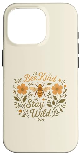 Sei nett, positiv und sprich Liebe Bienen und die Natur Hülle für iPhone 16 Pro von Logiamerch Motivational