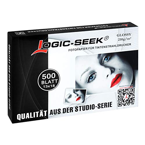 Fotopapier Glossy 13x18 210g/qm 500 Blatt hochglänzend wischfest Logic Seek Premium LS-E500G210 von Logic-Seek