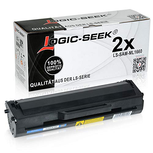 Logic-Seek 2 Toner kompatibel für Samsung ML1660 ML1665 ML1666 ML1670 ML1672 ML1674 ML1675 ML1678 ML1860 ML1865 N W SCX3000 SCX3200 SCX3205 W MLT-D1042S schwarz von Logic-Seek