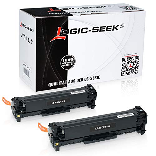 Logic-Seek 2 Toner kompatibel mit HP CE410X 305X Laserjet Pro 300 Color M351 A MFP M375 NW Pro 400 Color M451 475 DN DW NW - Schwarz 4.000 Seiten von Logic-Seek