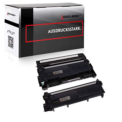 Logic-Seek 2 Toner mit Trommel kompatibel für Brother TN2320 DR2300 HL-L2340DW HL-L2360DN DCP-L 2500 Series 2520 2540DN 2560 2700DW HL-L 2300 Series 2321DN-Schwarz je 2.600 Seiten 12.000 Seiten Trommel von Logic-Seek