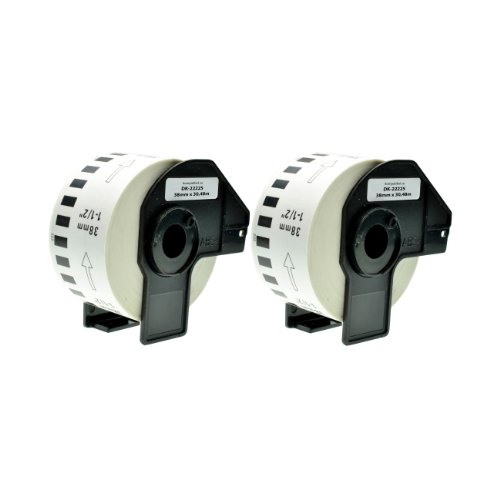 Logic-Seek 2x Endlos-Etikett kompatibel für Brother DK22225 38mm x 30,48m P-Touch QL-1050 1060N 500 550 560 570 580 700 500 A BS BW 560 VP YX 580N 650TD 710W 720NW von Logic-Seek