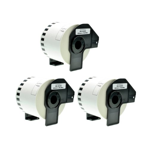 Logic-Seek 3x Endlos-Etiketten kompatibel für Brother DK44205-62mm x 30,48m P-Touch QL-1050 1060N 500 550 560 570 580 700 500 A BS BW 560 VP YX 580N 650TD 710W 720NW von Logic-Seek