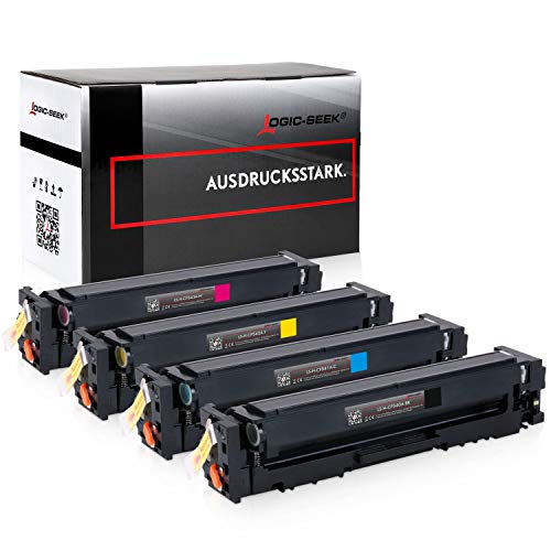 Logic-Seek 4X Toner kompatibel für 203A CF540A CF541A CF542A CF543A Multipack für HP Color Laserjet Pro MFP M281fdw M281fdn M254dnw M254nw M254dw M280nw M281fw von Logic-Seek