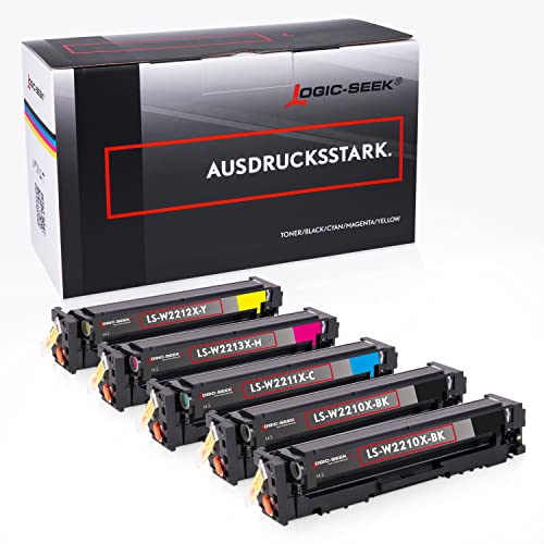 Logic-Seek 5 Toner [MIT CHIP] kompatibel für HP 207X W2210X - W2213X HP Color Laserjet Pro M 255 dw M 255 nw MFP M 282 nw MFP M 283 cdw MFP M 283 fdn MFP M 283 fdw von Logic-Seek